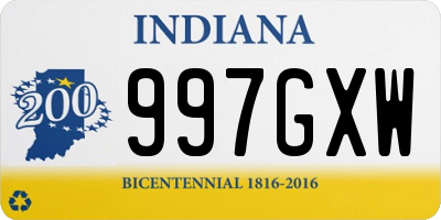 IN license plate 997GXW