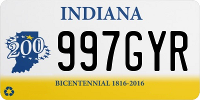 IN license plate 997GYR