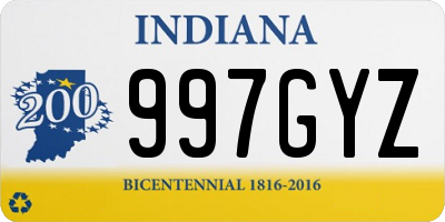 IN license plate 997GYZ