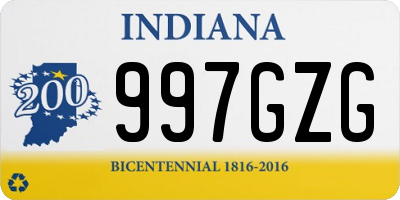 IN license plate 997GZG