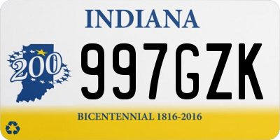 IN license plate 997GZK