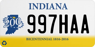 IN license plate 997HAA