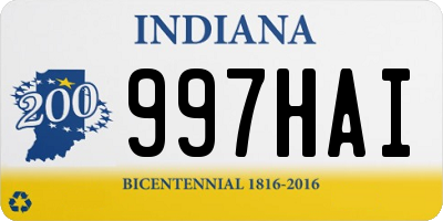 IN license plate 997HAI