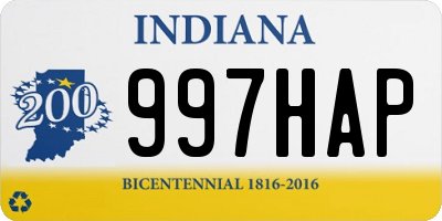 IN license plate 997HAP