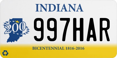 IN license plate 997HAR