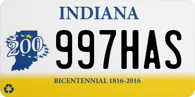 IN license plate 997HAS