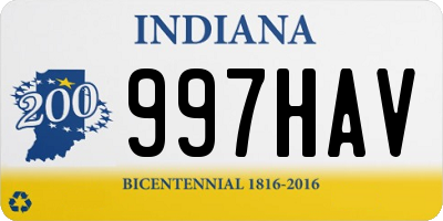 IN license plate 997HAV