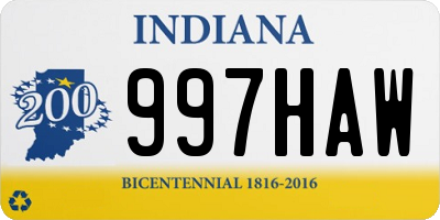 IN license plate 997HAW