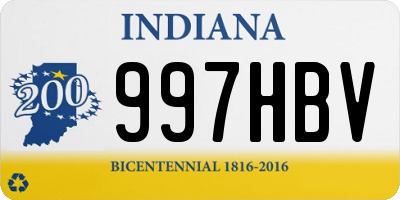 IN license plate 997HBV