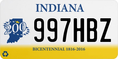 IN license plate 997HBZ