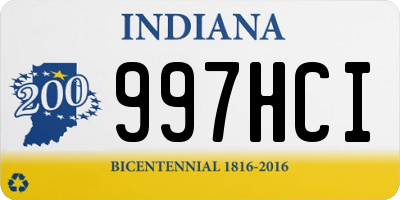 IN license plate 997HCI