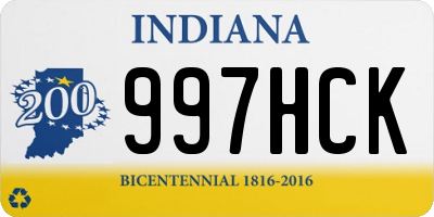 IN license plate 997HCK