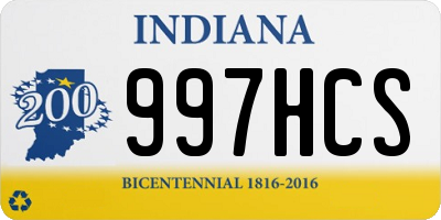 IN license plate 997HCS