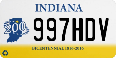 IN license plate 997HDV