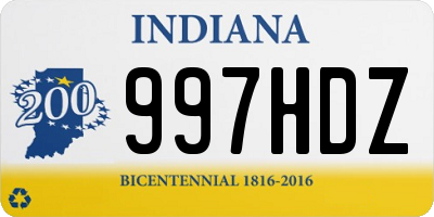 IN license plate 997HDZ