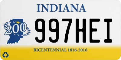 IN license plate 997HEI