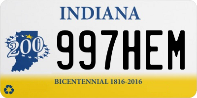 IN license plate 997HEM