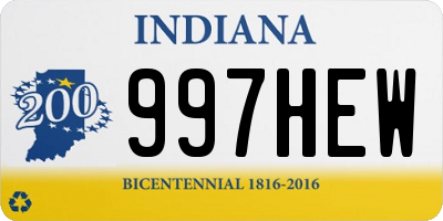 IN license plate 997HEW