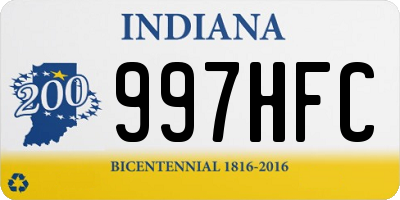 IN license plate 997HFC