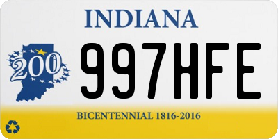 IN license plate 997HFE