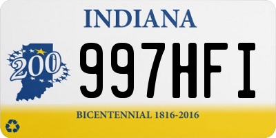 IN license plate 997HFI