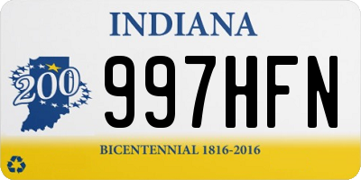 IN license plate 997HFN