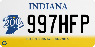 IN license plate 997HFP