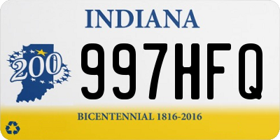 IN license plate 997HFQ