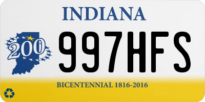 IN license plate 997HFS