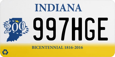 IN license plate 997HGE