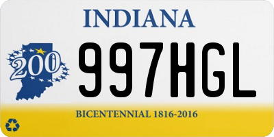 IN license plate 997HGL