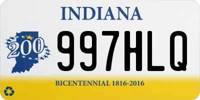 IN license plate 997HLQ