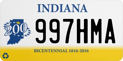 IN license plate 997HMA