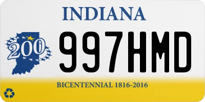 IN license plate 997HMD