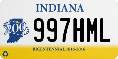 IN license plate 997HML