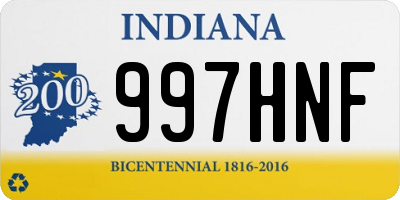 IN license plate 997HNF