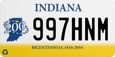 IN license plate 997HNM