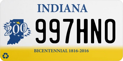 IN license plate 997HNO