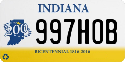 IN license plate 997HOB