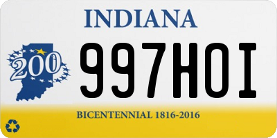 IN license plate 997HOI