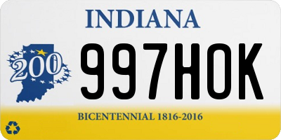 IN license plate 997HOK