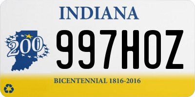 IN license plate 997HOZ