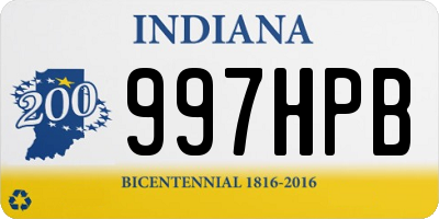 IN license plate 997HPB