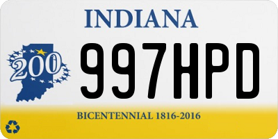 IN license plate 997HPD