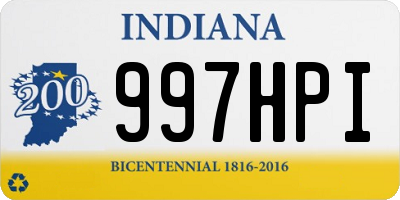IN license plate 997HPI