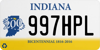 IN license plate 997HPL