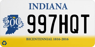 IN license plate 997HQT