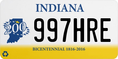 IN license plate 997HRE