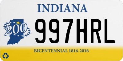 IN license plate 997HRL