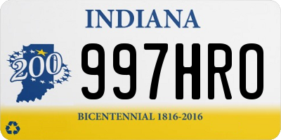 IN license plate 997HRO